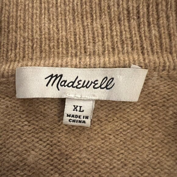 MADEWELL Polo Sweater Tunic Dress Tan Extra Large XL NB860 Neutral Minimalist - Picture 4 of 7